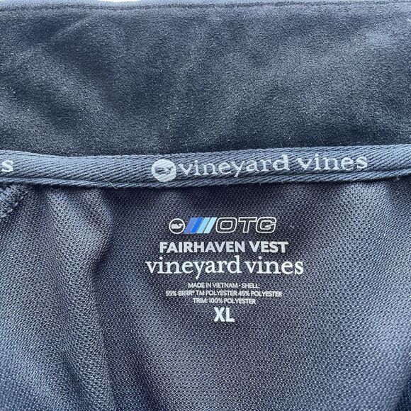 Vineyard Vines On The Go Fairhaven Golf Vest Full Zip Lightweight Jacket Black - Picture 8 of 11